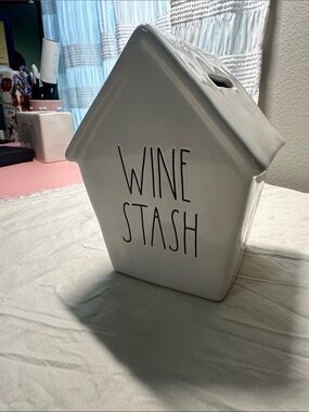 White Ceramic 'Wine Stash' House Bank by Rae Dunn